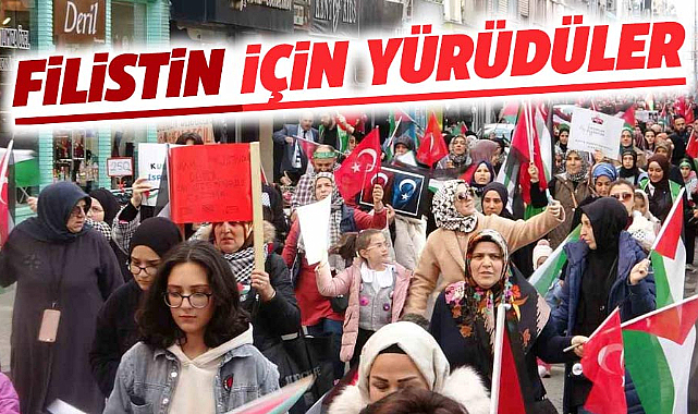 Samsun'da Dünya Şehit Çocuklar Günü'nde, Filistinli çocuklar için yürüdüler