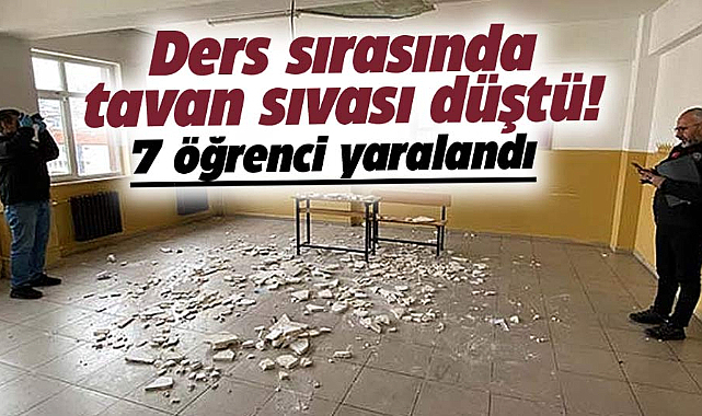 Samsun'da okulda tavan sıvası düştü: 7 öğrenci yaralı