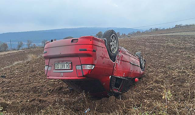 Samsun'da otomobil tarlaya yuvarlandı! 2 ağır yaralı
