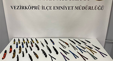 Samsun'da satışı yasak 46 bıçak yakalandı