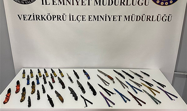 Samsun'da satışı yasak 46 bıçak yakalandı