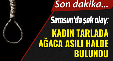 Samsun'da şok olay: Kadın tarlada ağaca asılı halde bulundu