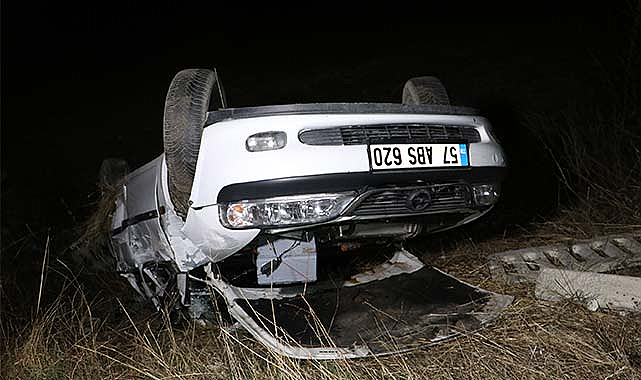 Samsun Havza'da otomobil devrildi! 1 yaralı