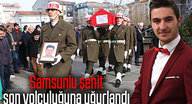 Şehit olan Sözleşmeli Er Özgür Şahiner Havza'da son yolculuğuna uğurlandı