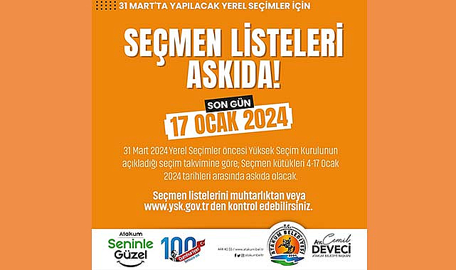 Atakum’da seçmen listeleri askıya çıkarıldı