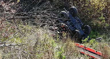 ATV ile 15 metreden uçtu!