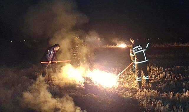 Bafra'da çıkan yangında 40 hektar tarım arazisi kül oldu