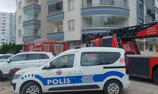 Samsun'da dairede çıkan yangın paniğe yol açtı