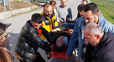 Samsun'da kaza! Su kanalından karşıya geçti