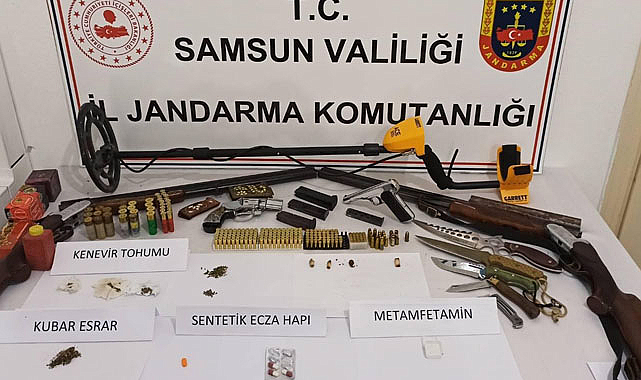 Samsun’da silah ve uyuşturucu baskını!