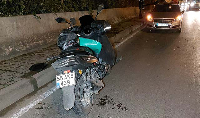Samsun'da trafik kazası: Motosiklet park halindeki otomobile çarptı!