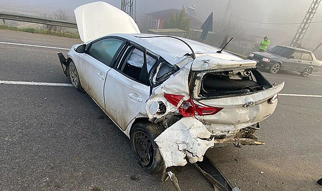 Alaçam’da yoğun sis kaza nedeni