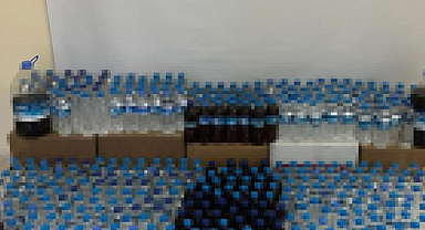 Bafra'da 220 litre kaçak içki ele geçirildi