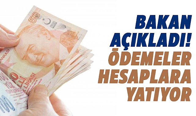 Bakan açıkladı! Ödemeler hesaplara yatıyor