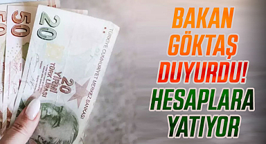 Bakan Göktaş duyurdu! Hesaplara yatıyor