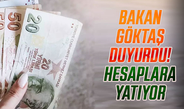 Bakan Göktaş duyurdu! Hesaplara yatıyor