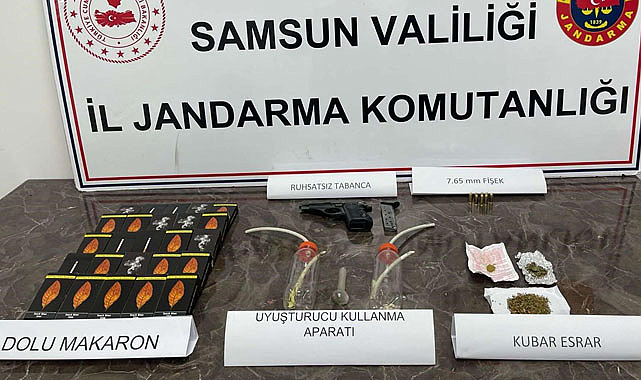Jandarma bir evde uyuşturucu ve silah ele geçirdi