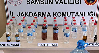 Jandarma'dan sahte içki üretimi yapılan eve baskın