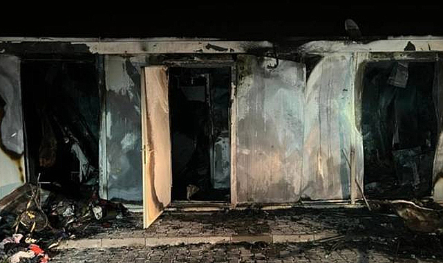 Hatay’da depremzedelerin kaldığı konteyner yandı