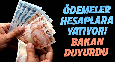 Ödemeler hesaplara yatıyor! Bakan duyurdu