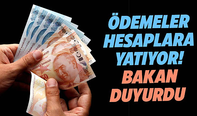 Ödemeler hesaplara yatıyor! Bakan duyurdu