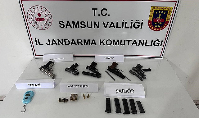 Samsun'da 2 ruhsatsız silah ve mermiler ele geçirildi