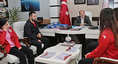 Samsun'da Haltercilerden Dereci’ye ziyaret