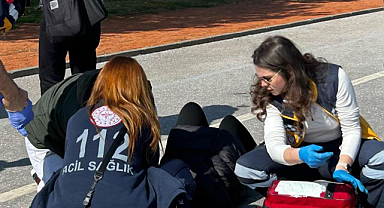 Samsun'da scooterdan düşen genç kız hastanelik oldu