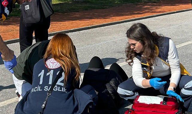 Samsun'da scooterdan düşen genç kız hastanelik oldu