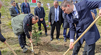 Samsun'da şehitler için fidan dikildi