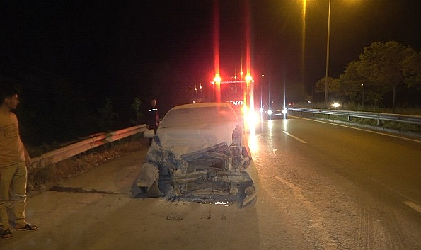 Bafra'da korkunç kaza! Otomobil alev topuna döndü
