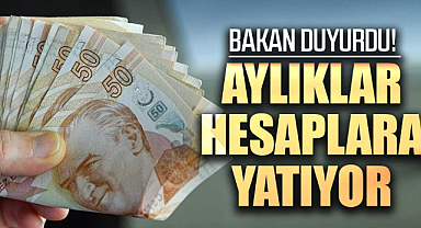 Bakan duyurdu! Aylıklar hesaplara yatıyor
