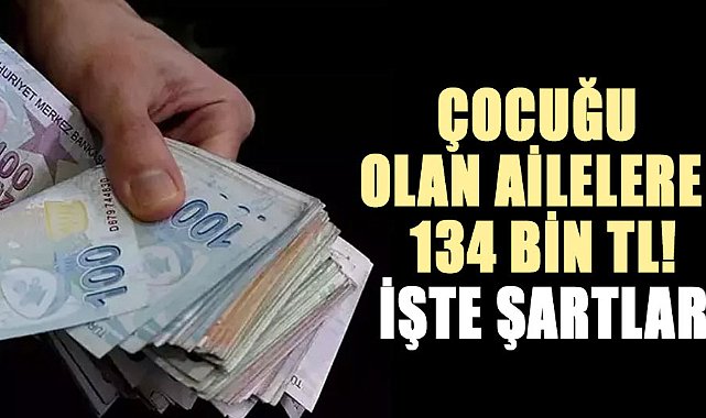 Çocuğu olan ailelere 134 bin TL! İşte şartlar