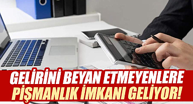 Gelirini beyan etmeyenlere pişmanlık imkanı geliyor!
