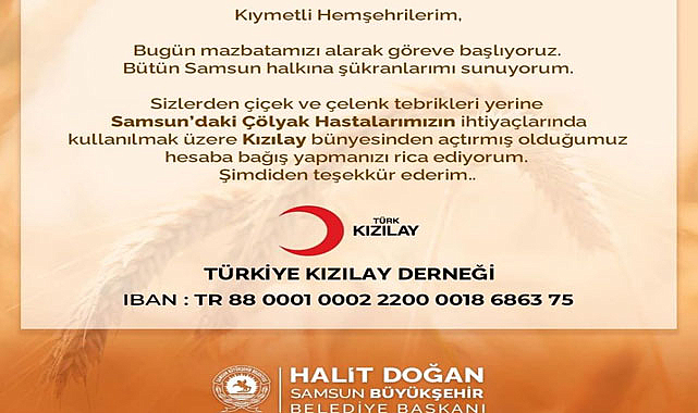 Halit Doğan, çiçek yerine Kızılay'a bağış istedi