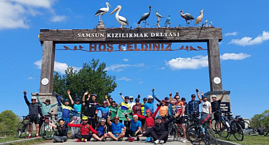 Kızılırmak Deltası'na pedal çevirdiler