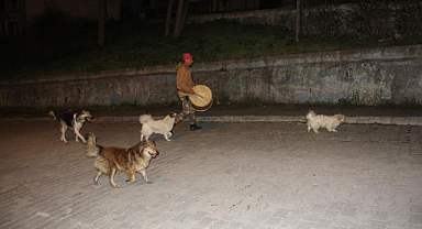 Ramazan davulcusuna sahurda patili dostları eşlik ediyor