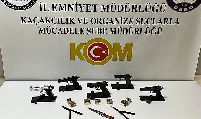 Samsun'da 2 kişi tabancalarla yakalandı