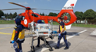 Samsun'da ambulans helikopter bebek için seferber oldu