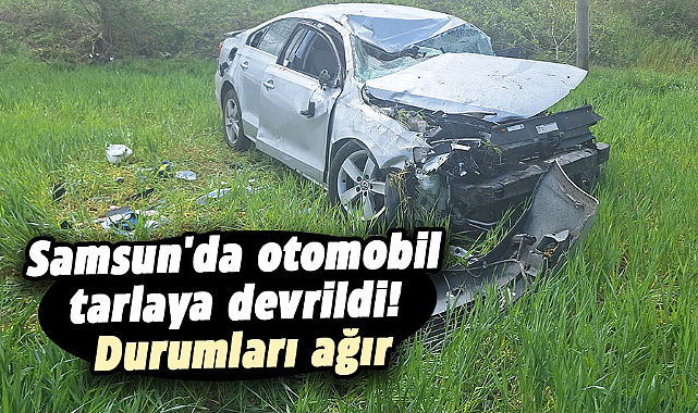 Samsun'da otomobil tarlaya devrildi! Durumları ağır
