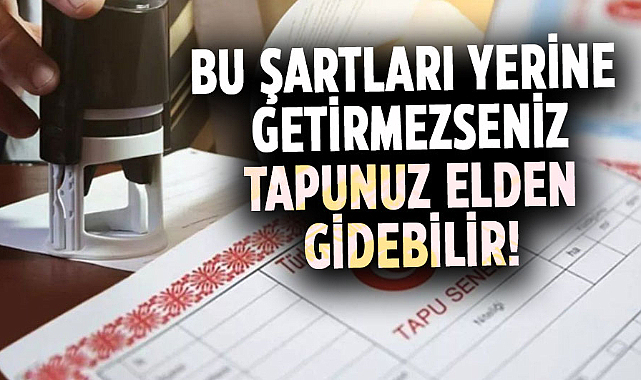Tapu sahiplerine önemli uyarı: Şartları yerine getirmeyenler tapularını kaybedebilir!