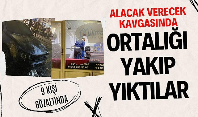 Vezirköprü'de iş yeri basıp otomobilleri yaktılar