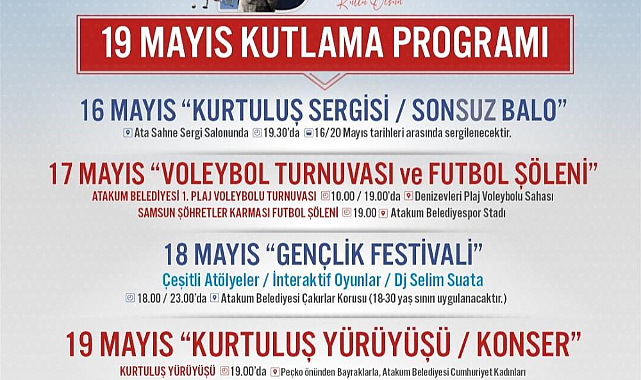 Atakum’da 19 Mayıs coşkusu yaşanacak
