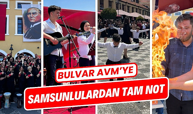 Bulvar AVM'eki 19 Mayıs kutlamalarına Samsunlulardan tam not