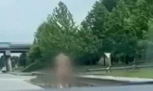 Cadde ortasında çırılçıplak dolaştı