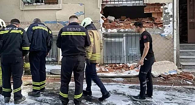 Rögar patladı! Binanın duvarı yıkıldı 