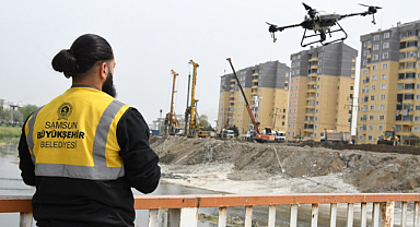 Samsun Büyükşehir’den drone ile ilaçlama çalışması