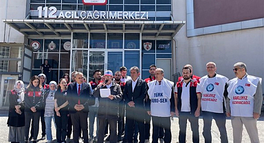 Samsun'da 112 Acil Çağrı Merkezi Çalışanları yaşadıkları sorunlara çözüm bekliyor