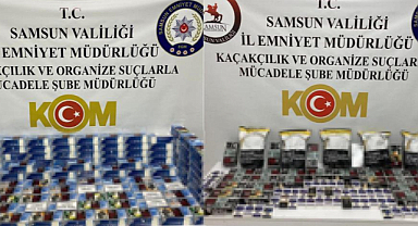 Samsun'da 37 bin 180 adet makaron ele geçirildi