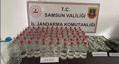 Samsun'da 78 litre etil alkol ele geçirildi